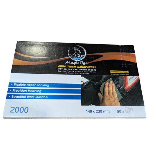 נייר מים מג'יק AQUA TIGER+ P2000 מוצרי ליטוש ואביזרים MAGIC-TIGER אמנון ברגמן מסחר בע"מ