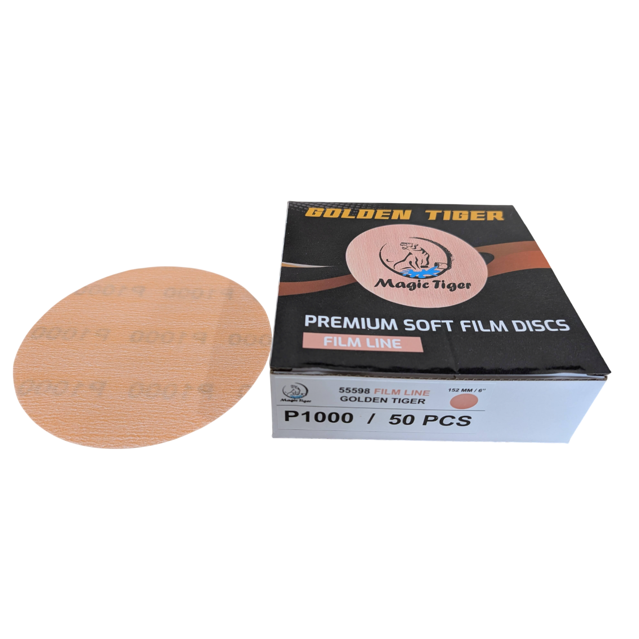דיסקית פילם גמישה GOLDEN MAGICגרעינים P1000-P3000 ללא חורים "6 מוצרי ליטוש ואביזרים MAGIC-TIGER אמנון ברגמן מסחר בע"מ