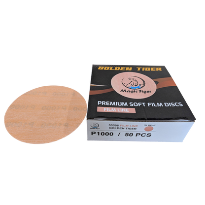 דיסקית פילם גמישה GOLDEN MAGICגרעינים P1000-P3000 ללא חורים "6 מוצרי ליטוש ואביזרים MAGIC-TIGER אמנון ברגמן מסחר בע"מ