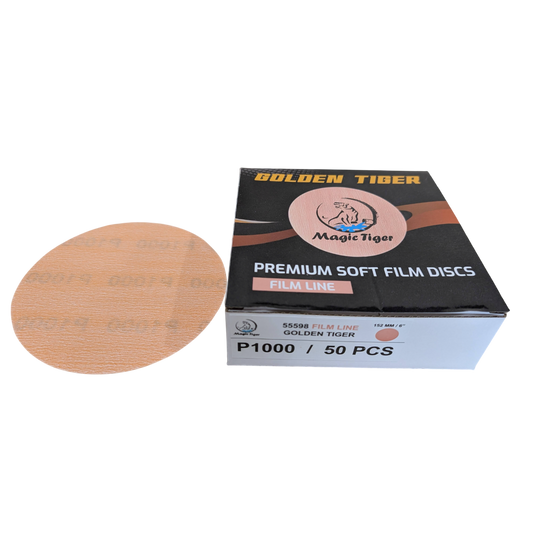 דיסקית פילם גמישה GOLDEN MAGICגרעינים P1000-P3000 ללא חורים "6 מוצרי ליטוש ואביזרים MAGIC-TIGER אמנון ברגמן מסחר בע"מ